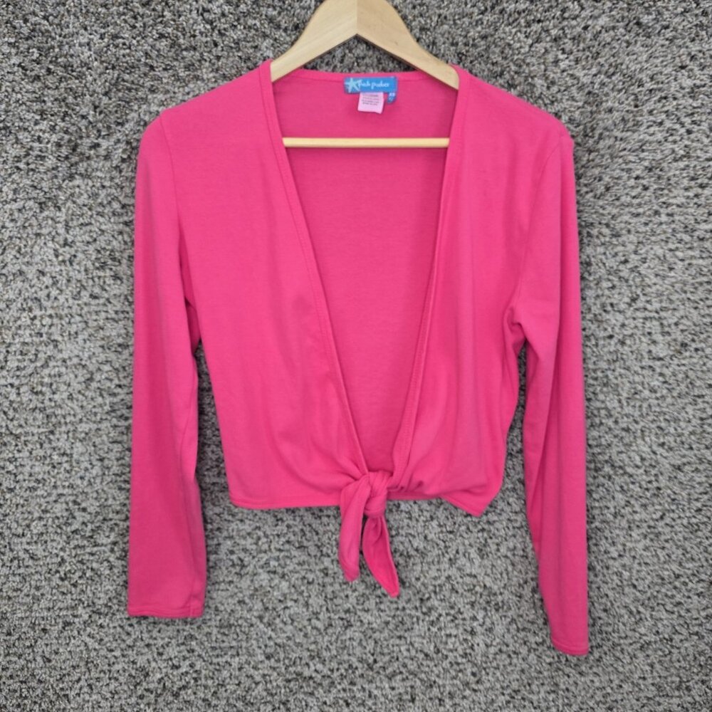 Fresh Produce‎ Cardigan Womens XS Pink Cotton Waist Tie Open Casual Ladies